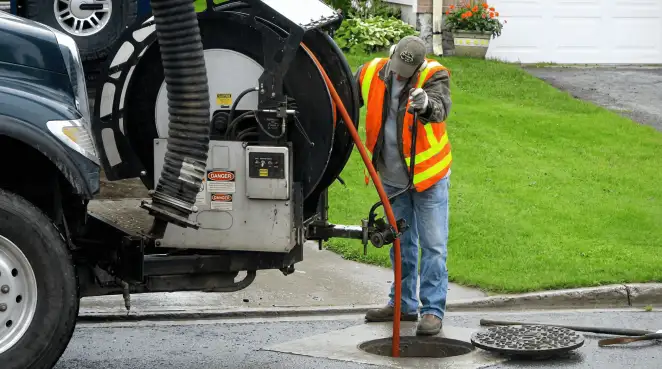Technician using specialized drainage equipment for sewer line cleaning and foundation protection in Cedar Rapids, IA